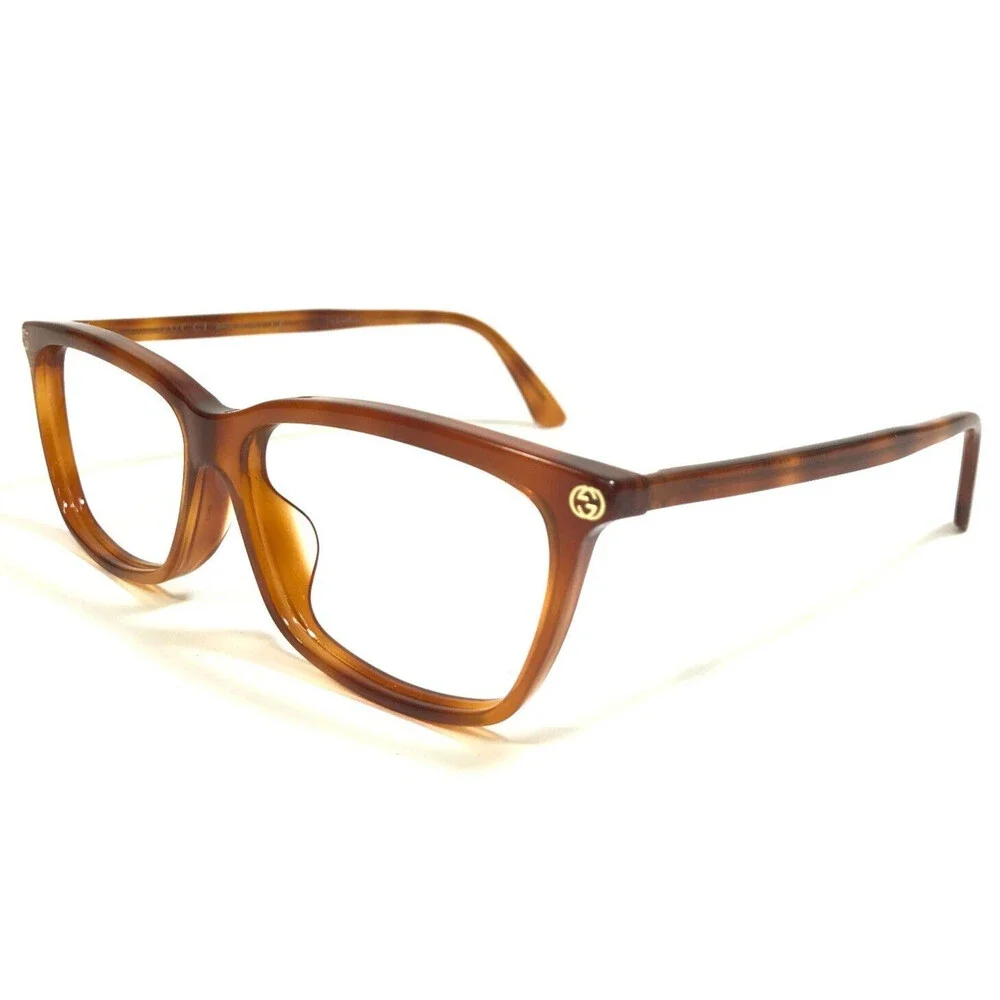Gucci Eyeglasses Frames GG0042OA 005 Brown Tortoise Square Full Rim 55-13-145